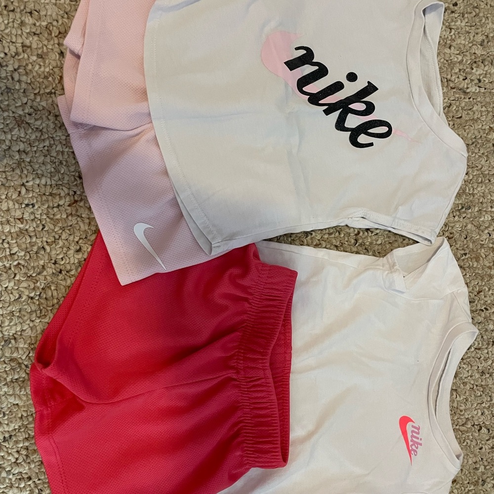 Nike Pink and White Sportswear Set